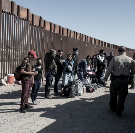 Immigrants waiting at the border
