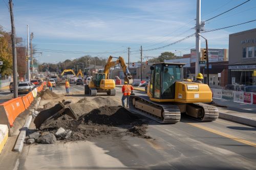 Dangerous Fresno work zone, bulldozers are crushing pavement.