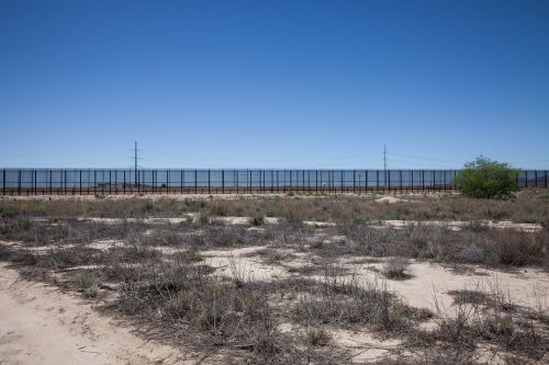 US and Mexico national border fence.