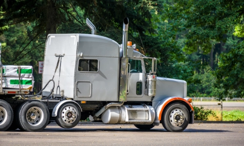 ਹਾਈਵੇਅ 'ਤੇ ਲੱਕੜ ਦੇ ਬੋਰਡ ਢੋ ਰਹੀ ਮਾਲ ਵਾਹਕ ਟਰੱਕ